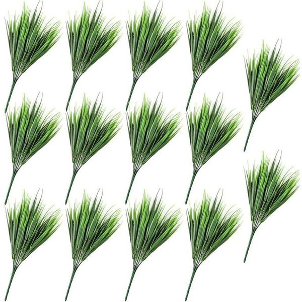 

14pcs artificial plants fake plastic greenery shrub bushes plants plastic wheat grass for home garden decoration