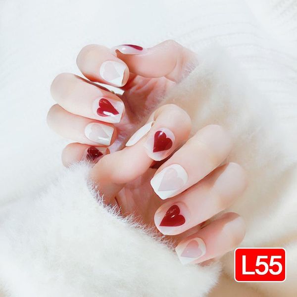 

stickers & decals fashion 24pcs/set fake nails tips short square type manicure nail art decor with glue nshopping, Black