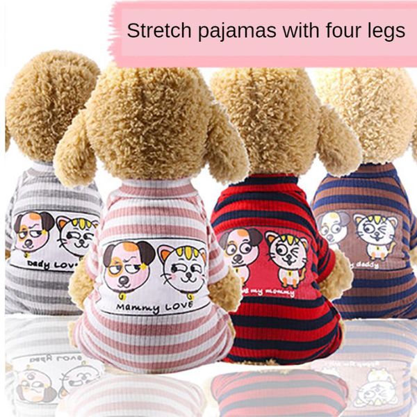 

dog apparel spring and autumn four-foot two-foot pet clothes cat couple pajamas airconditioning service jumpsuit for