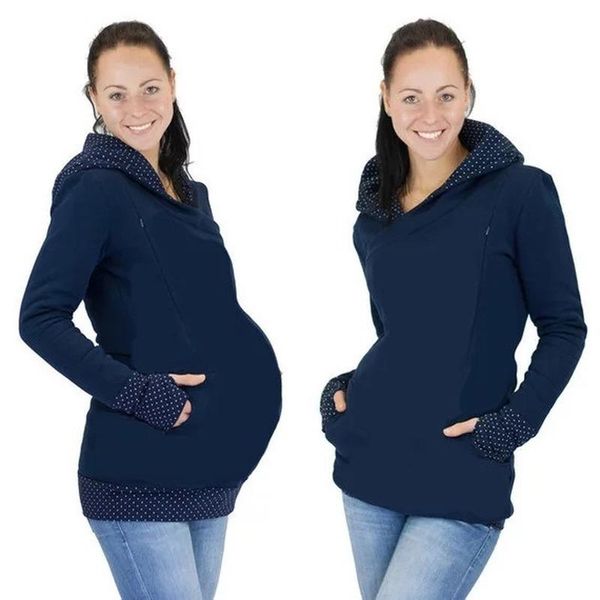 

women's hoodies & sweatshirts autumn and winter breastfeeding wear for pregnant women thickened cap long sleeve sweatshirt pullovers, Black