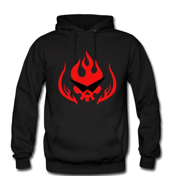 

men's hoodies & sweatshirts novelty tengen a gurren lagann cotton fleece warm hooded sweatshirt anime loose casual clothing, Black