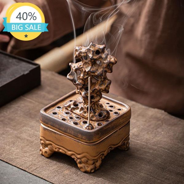 

fragrance lamps ceramic handmade incense burner house unique antique vertical stick holder large incienso home decorations 6001