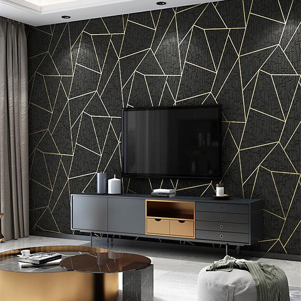 

wallpapers modern simple non woven 3d geometric velvet wallpaper bedroom living room sofa tv background wall
