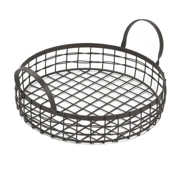 

storage baskets bread container bowl iron wire basket fruit vegetable holder snack tray table drainage