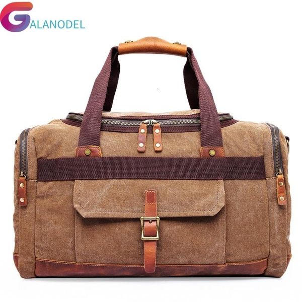 

duffel bags db41 multifunctional heavy duty canvas travel large capacity men hand one-shoulder luggage duffle