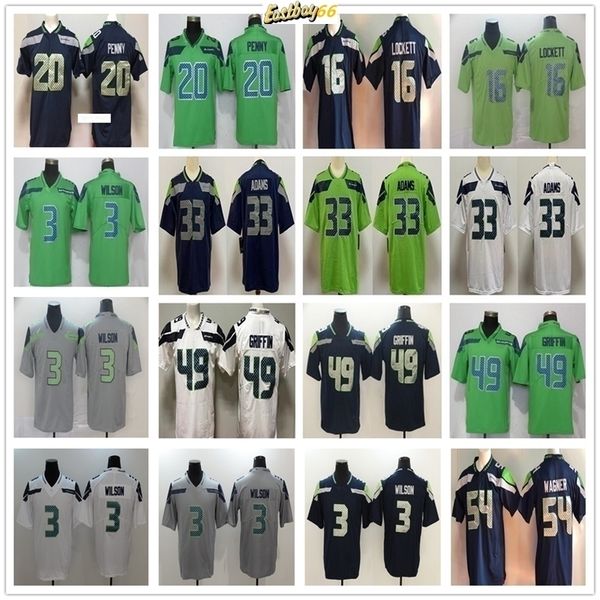 

ncaa football 33 jamal adams jerseys stitched 16 tyler lockett 49 shaquem griffin 20 rashaad penny jersey mens green blue grey gray, Black;red