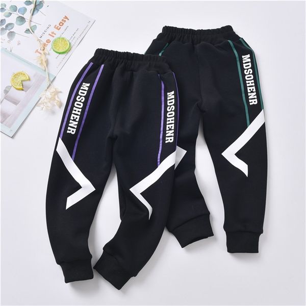 

casual spring sport pants for teenage boys elastic waist loose letter trousers kids clothes 8 to 12 fashion child clothing 210622, Blue