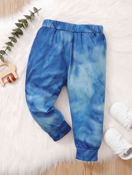 

baby tie dye elastic waist sweatpants she, Blue