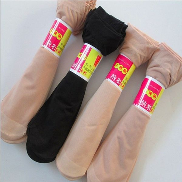 

summer women's thin short silk socks velvet pepper socks c0224, Black;white