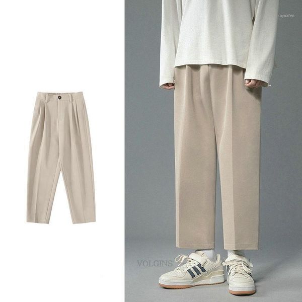 

men's pants men's wide legs straight woman casual oversize suit trousers 2022 summer fashion man solid color, Black