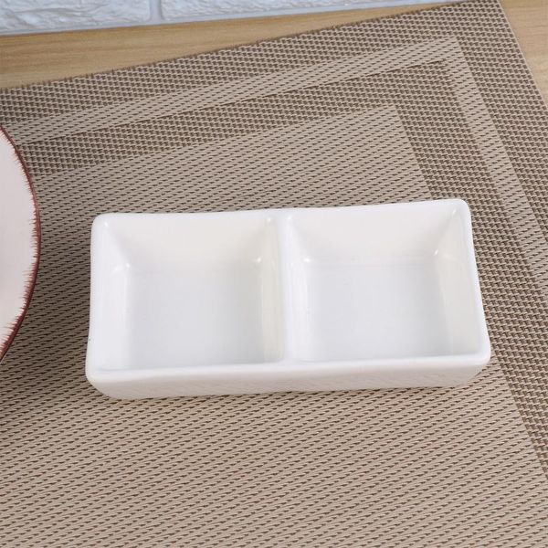 

storage bottles & jars 5 inch pure white ceramic appetizer serving tray 2-compartment sauce dishes divided snack for spice dish soy