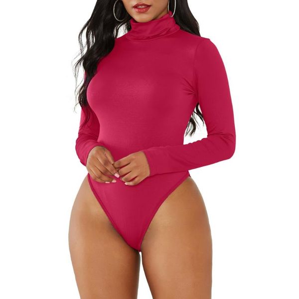 

women's shapers long sleeve turtleneck bodysuit for women stretchy romper jumpsuit shapewear basic solid bodycon leotard top, Black;white