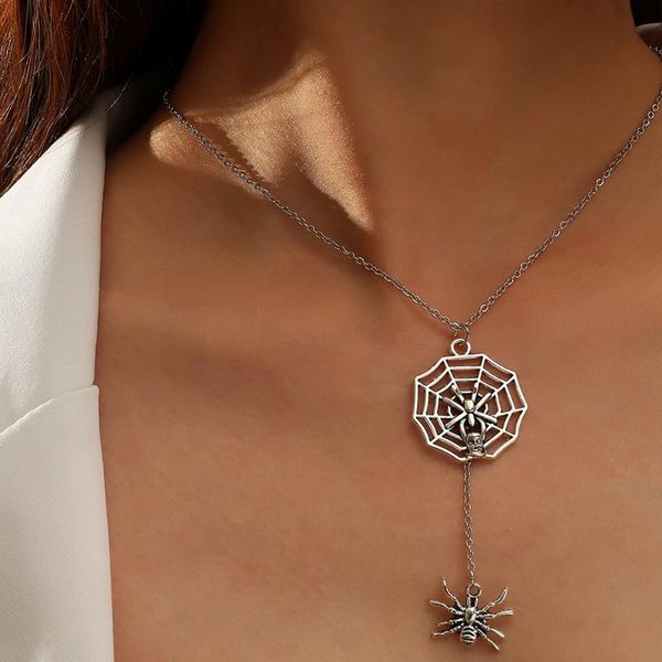 

pendant necklaces hahagirl fashion spider halloween for women short long mens womens silver color necklace jewelry gift