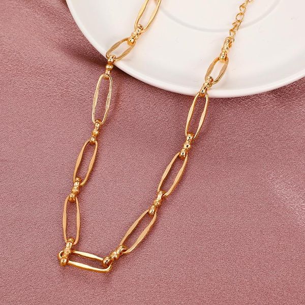 

chains simple punk necklace for women vintage metal clavicle chain choker hip hop thick jewelry, Silver