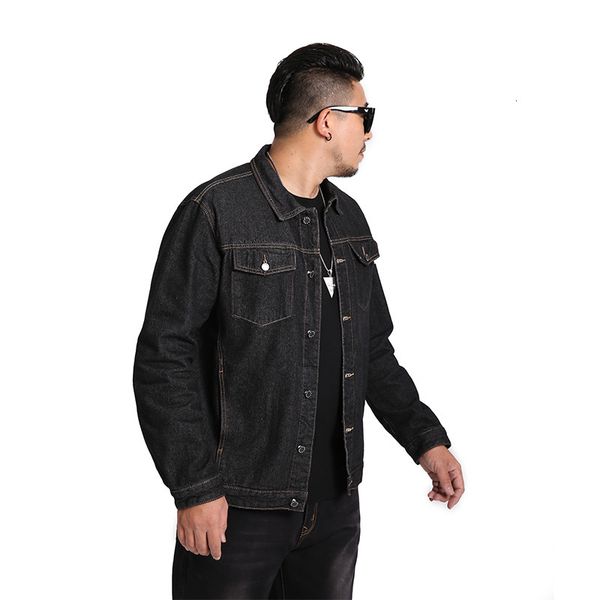 

2021 new blue black plus size xl men's long sleeve jacket extra large long sleeve denim jacket 7xl 6xl 5xl 155kg men's wear, Black;brown