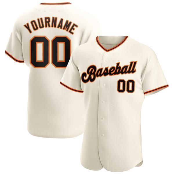 

custom cream black-orange authentic baseball jersey, Blue;black