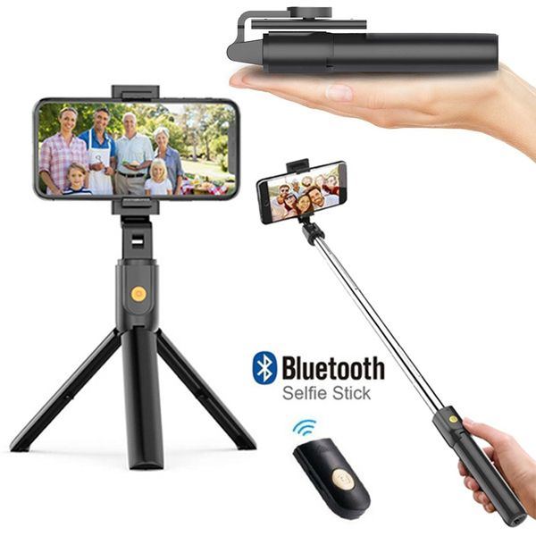 

wireless selfie stick k07 bluetooth tripods foldable handheld monopod shutter remote extendable mini tripod for android/ios smart phone