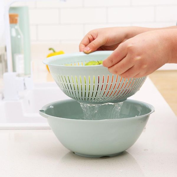 

storage bottles & jars double plastic drain basket vegetable washing basin rice fruit six piece set