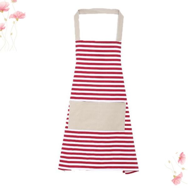 

1pc thicken stripe apron working apron kitchen cooking l fashion cotton (red)