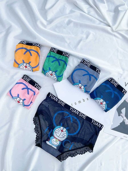 

designer women lingerie underwearcartoon doraemon women's underwear jingle cat soft mesh briefs no trace, Black;pink