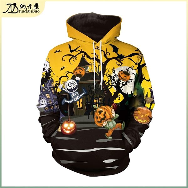 

hoodie halloween pumpkin hooded couple sweater men's wear, Black