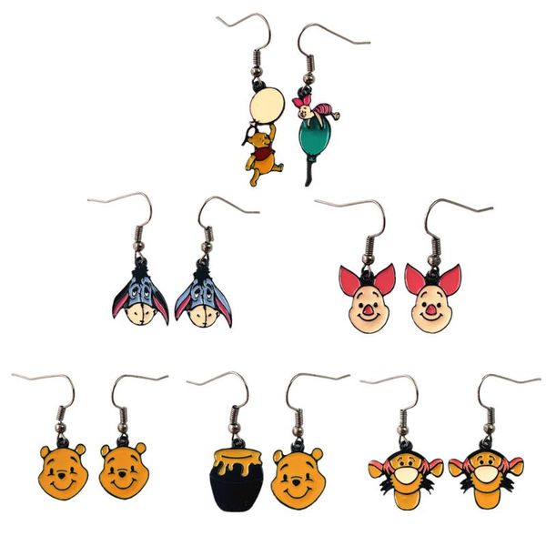 

dangle & chandelier hbswui eeyore bear anime earrings classic tv movie show metal fashion jewelry cosplay/gifts for woman girl, Silver