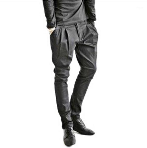 

men's pants 2021 clothing gd hair stylist fashion skinny casual harem trousers plus size singer costumes 27-46, Black