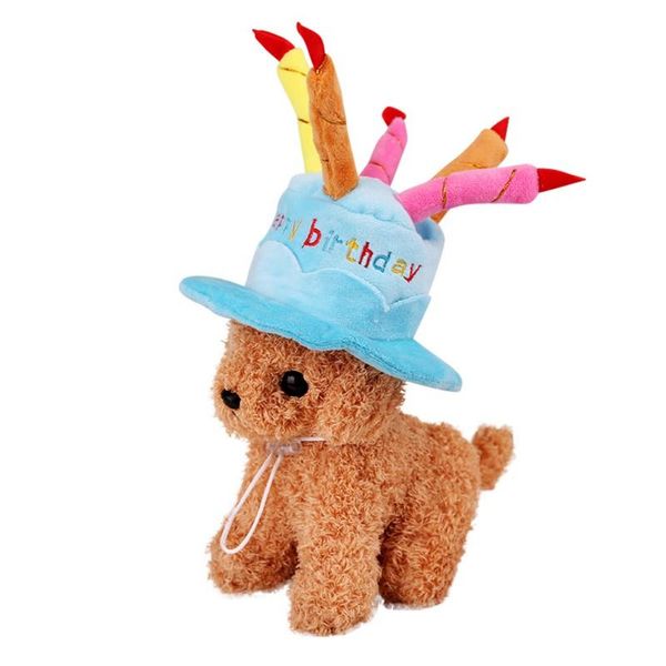 

dog apparel pet cat birthday caps hat with cake candles design party costume headwear accessory goods for dogs