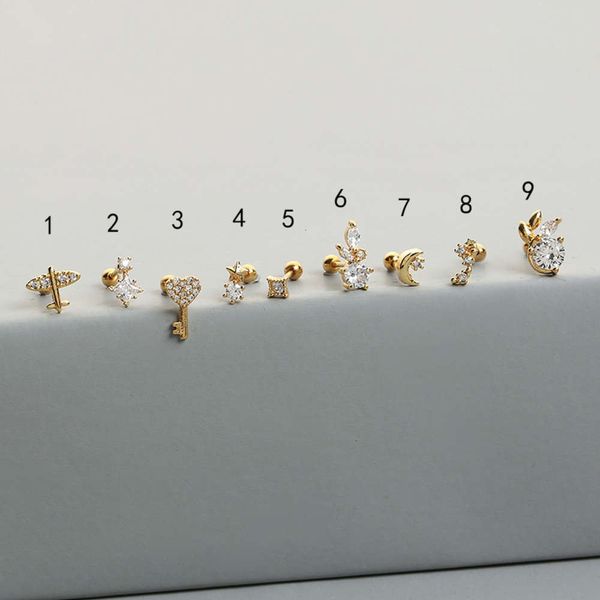 

pierce micro inlaid zircon earrings, stainless steel earrings body ornaments