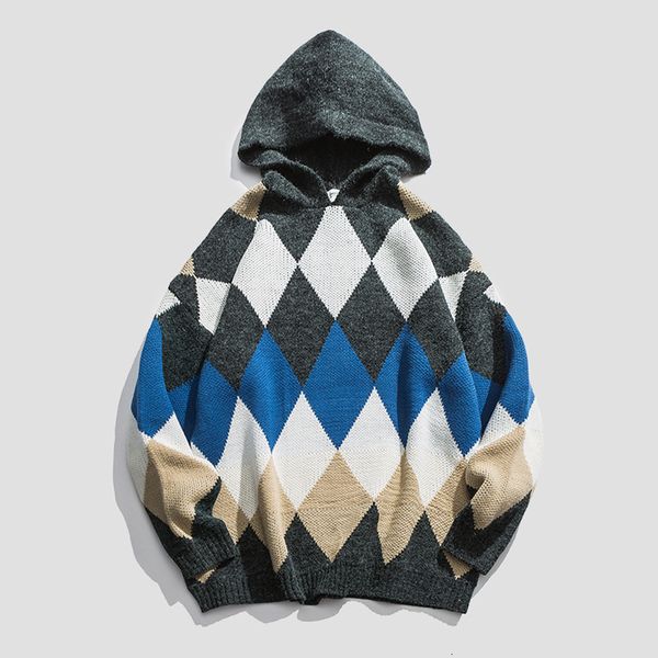 

men's sweaters mle hooded sweter with hoodie geometric pttern, csul mle koren fshion winter hood o44 gspv, White;black