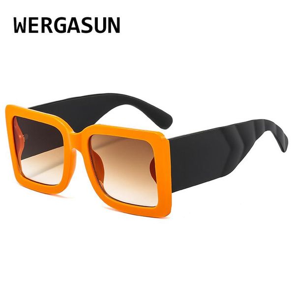 

sunglasses wergasun brand square woman oversized shades for women big frame fashion female uv400 glasses, White;black