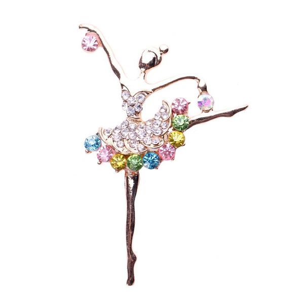 

pins, brooches korean-style creative cool versatile colorful crystals ballet dancing girl's brooch corsage women's clothing access, Gray