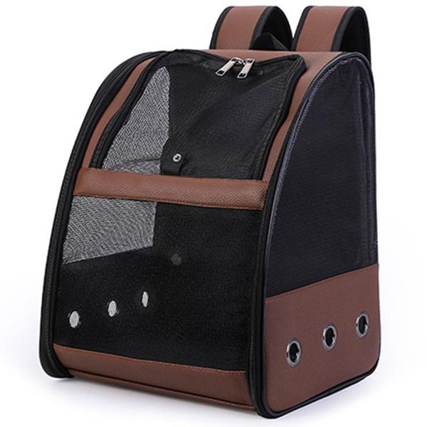 

brown pet parrot backpack carry cage cat and dog outdoor travel breathable carrier bird transport bag supplies cages