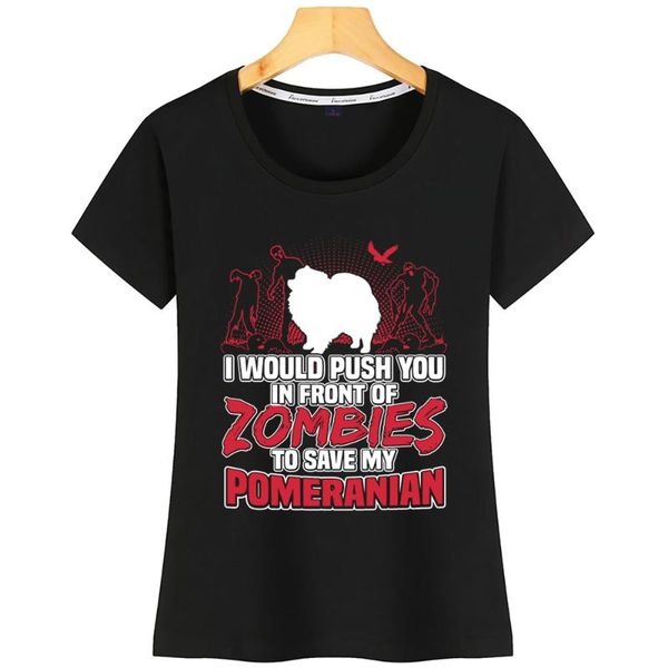 

women's t-shirt t shirt women pomeranian o-neck vintage cotton tshirt, White