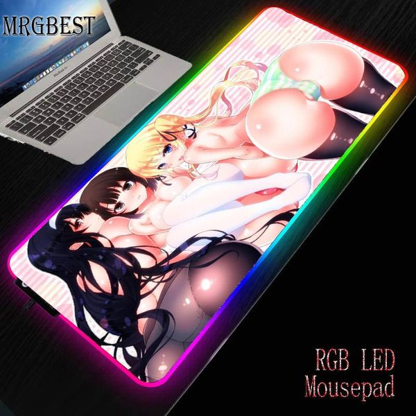 

mouse pads & wrist rests xgz st anime buttocks girl computer rgb large seam pad player 7 colors with backlight mause pc deskgame