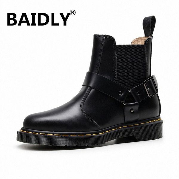 

genuine leather ankle boots autumn winter mens boots fashion lovers motorcycle outdoor working men shoes j7w6#, Black