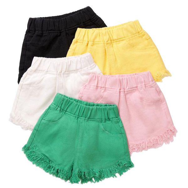 

shorts white casual simple age for 2 - 10 years baby girls candy color 2021 summer children clothes basic beach pants, Black