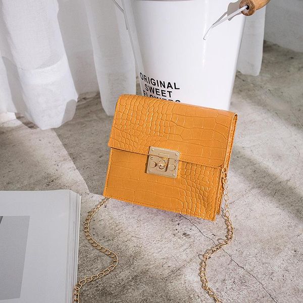 

duffel bags female bag small square 2021 casual korean simple lock chain foreign trade