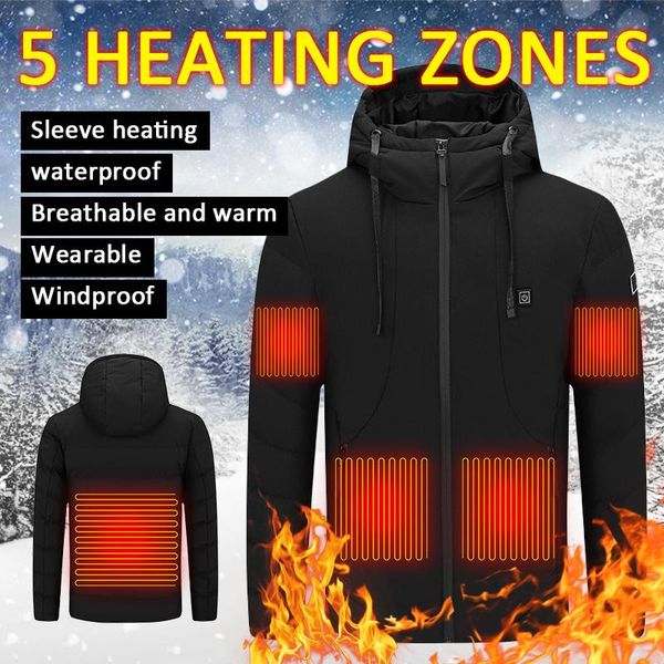 

men's vests usb electric heating cotton clothing men and women winter thickening intelligent work clothes coat, Black;white