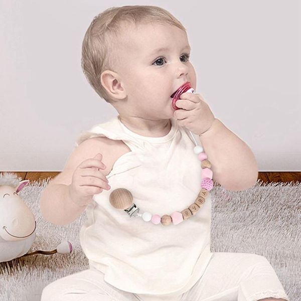 

pacifiers# baby nipple chain beech wood chew beads pacifier clips dummy holder infant soother chains teething toy