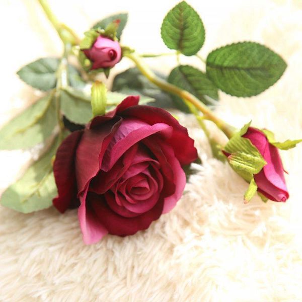 

1pc artificial flower fresh rose peony silk floral with vivid leaf for home wedding decoration party garden office decor