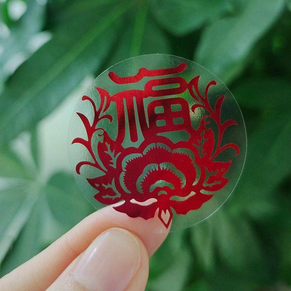 

gift wrap 500pcs chinese year stickers fu character candy bag sealing sticker bronzing lantern spring festival box labels