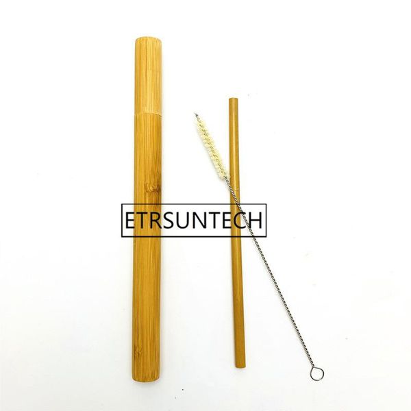 

drinking straws 50sets natural bamboo straw travelling set cleaning brush with organic tube carrying case