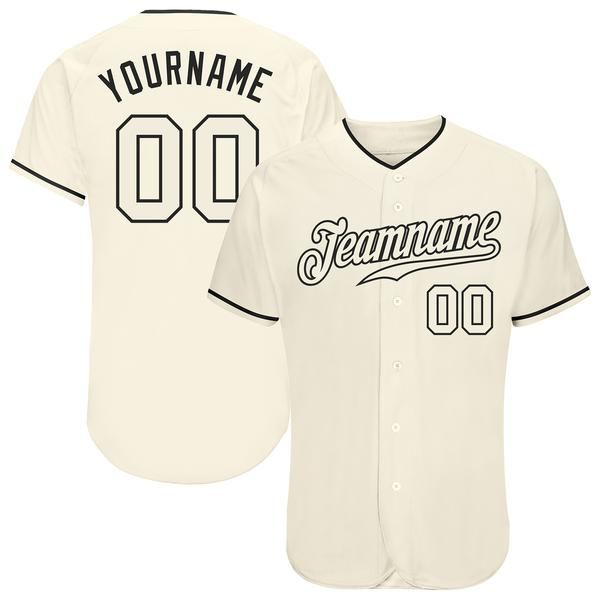 Jersey di baseball autentico crema crema personalizzata