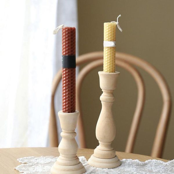 

unfinished candlesticks holders retro unpainted wood classic craft candlesticks holders wedding decorations