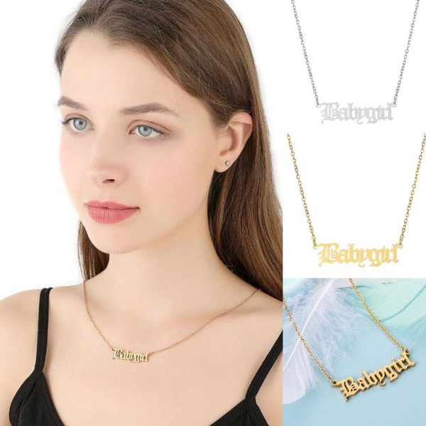 

pendant necklaces fashionable temperament babygirl stainless steel necklace ins girlfriend jewelry hanging chain, Silver