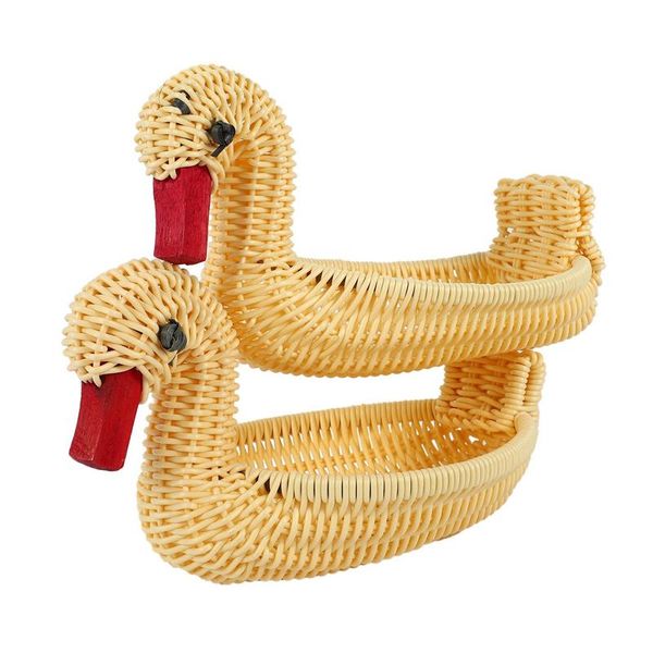 

storage baskets 2 pcs imitation rattan basket clothes fruit duck shape display