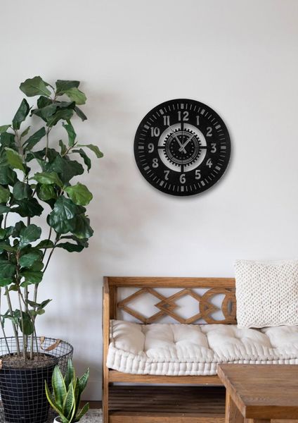 

wall clocks mechanic wheel wooden circular clock stylish and modern design kitchen living room bedroom office luxury silent mechanism