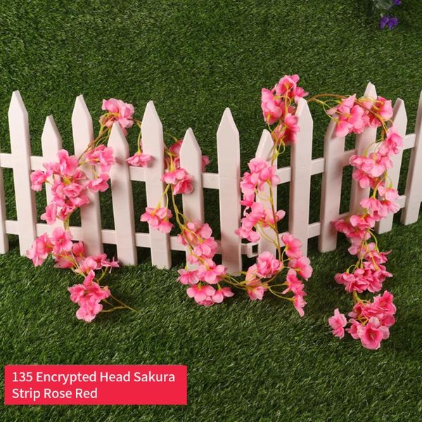 

decorative flowers & wreaths 1.8m artificial cherry flower garland hanging rattan fake wedding decor plant silk for outdoor decorations