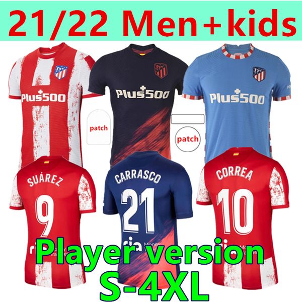 

size:s-4xl 21 22 atletico madrid soccer jerseys suarez griezmann joão félix m. llorente correa koke camisetas de fútbol lemar carrasco men+k, Black;yellow